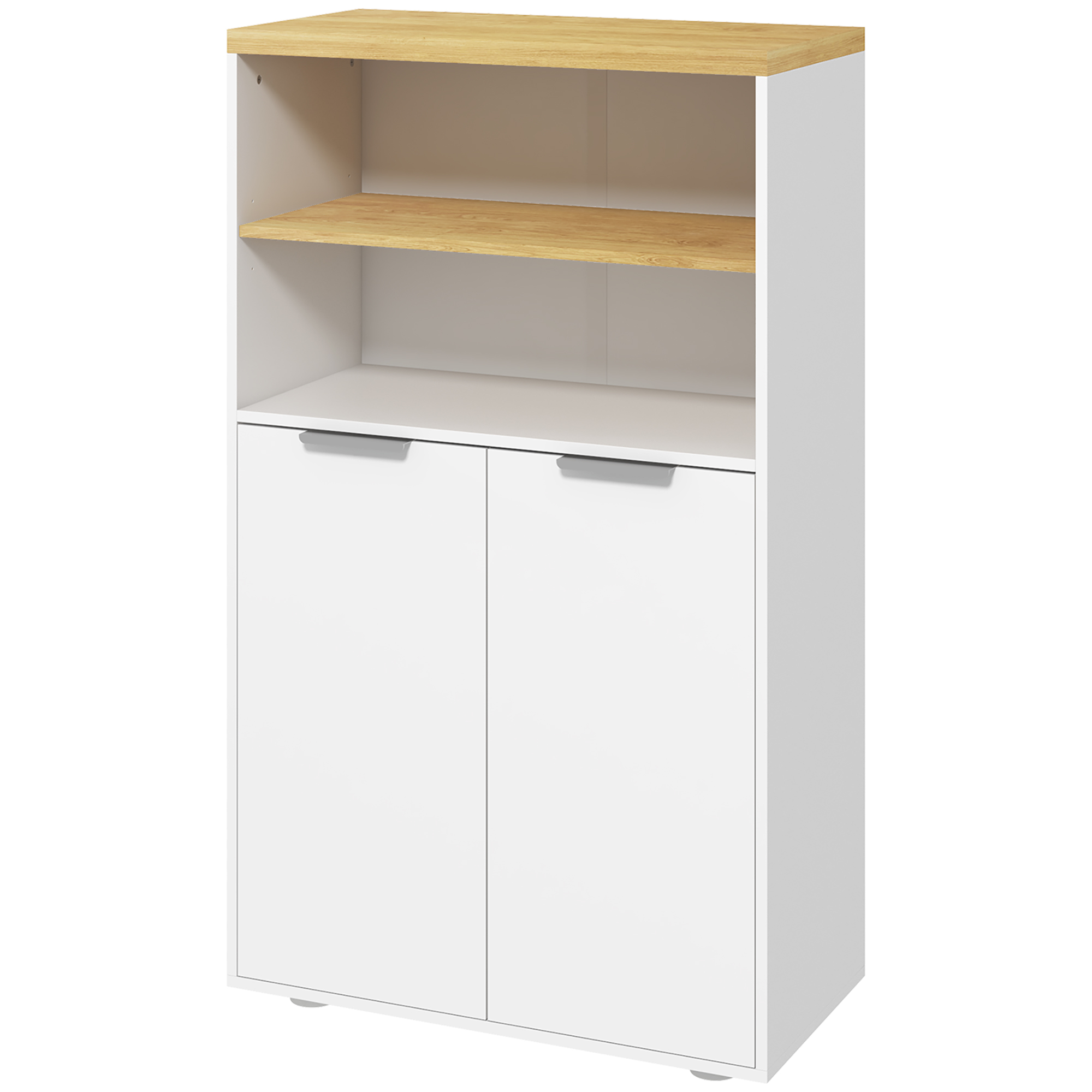 kleankin Badezimmerschrank mit 2 Türen und 2 offenen Fächern Maße 60B x 30T günstig online kaufen