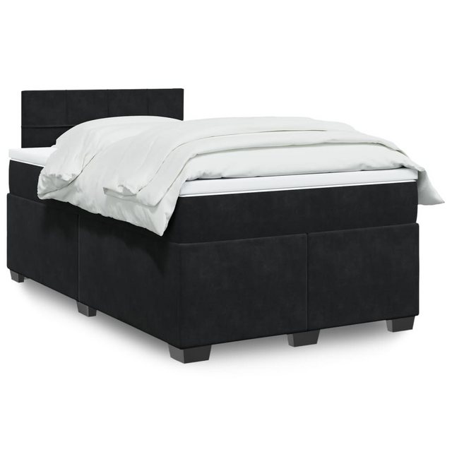 vidaXL Boxspringbett, Boxspringbett mit Matratze Schwarz 120x200 cm Samt günstig online kaufen