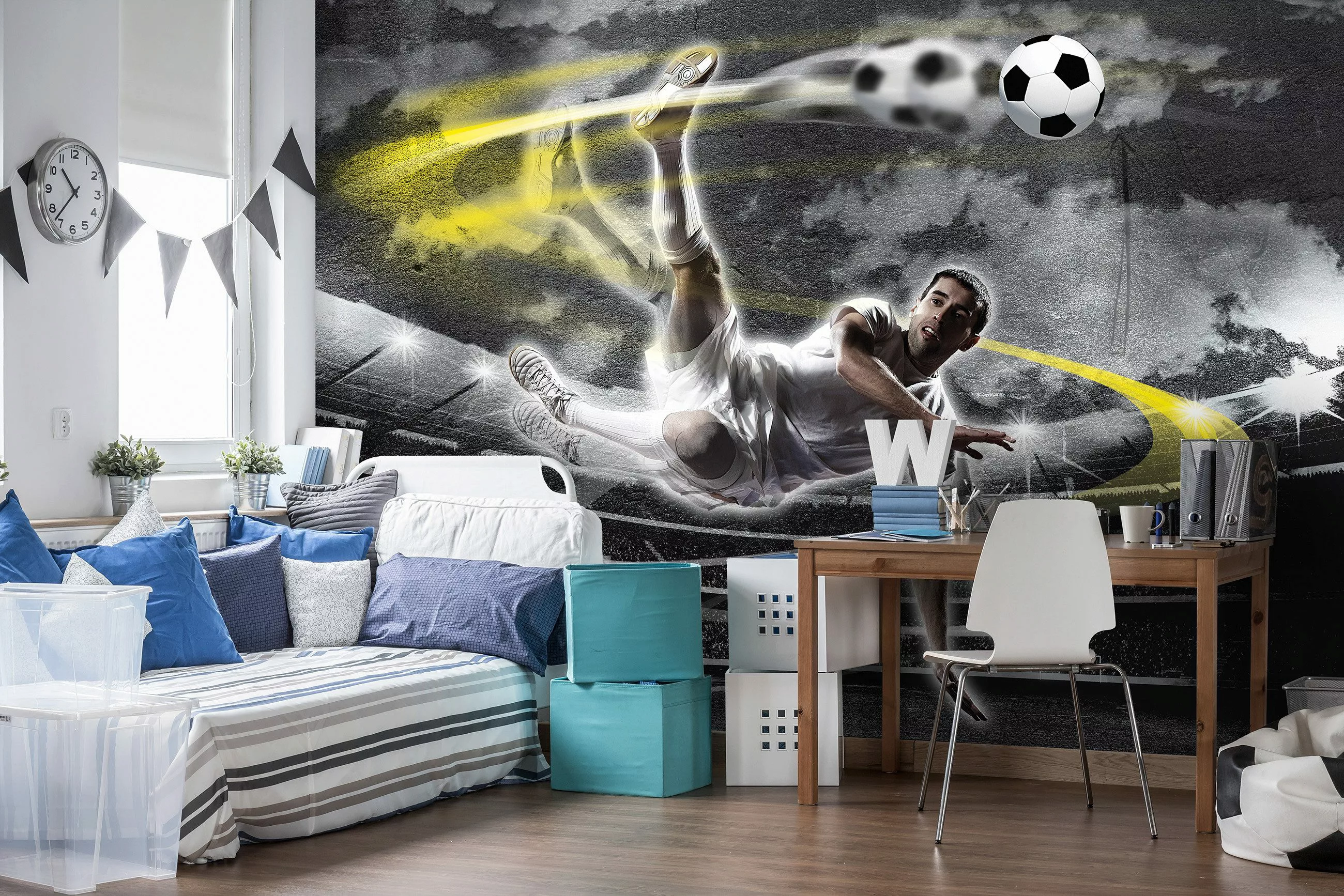 Wallarena Fototapete Kinderzimmer Jungen Fußball Fußballer günstig online kaufen