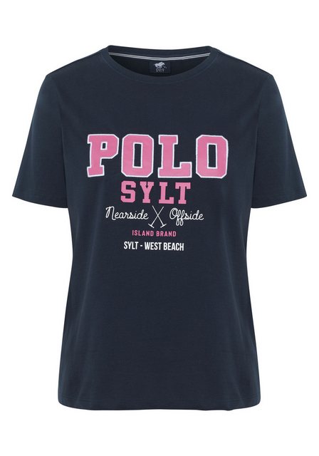 Polo Sylt Print-Shirt mit Pigment-Print im Label-Stil günstig online kaufen