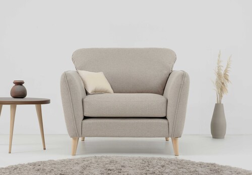 Home affaire Sessel "MARSEILLE", Massivholzbeine Eiche, Landhausstil, Welle günstig online kaufen