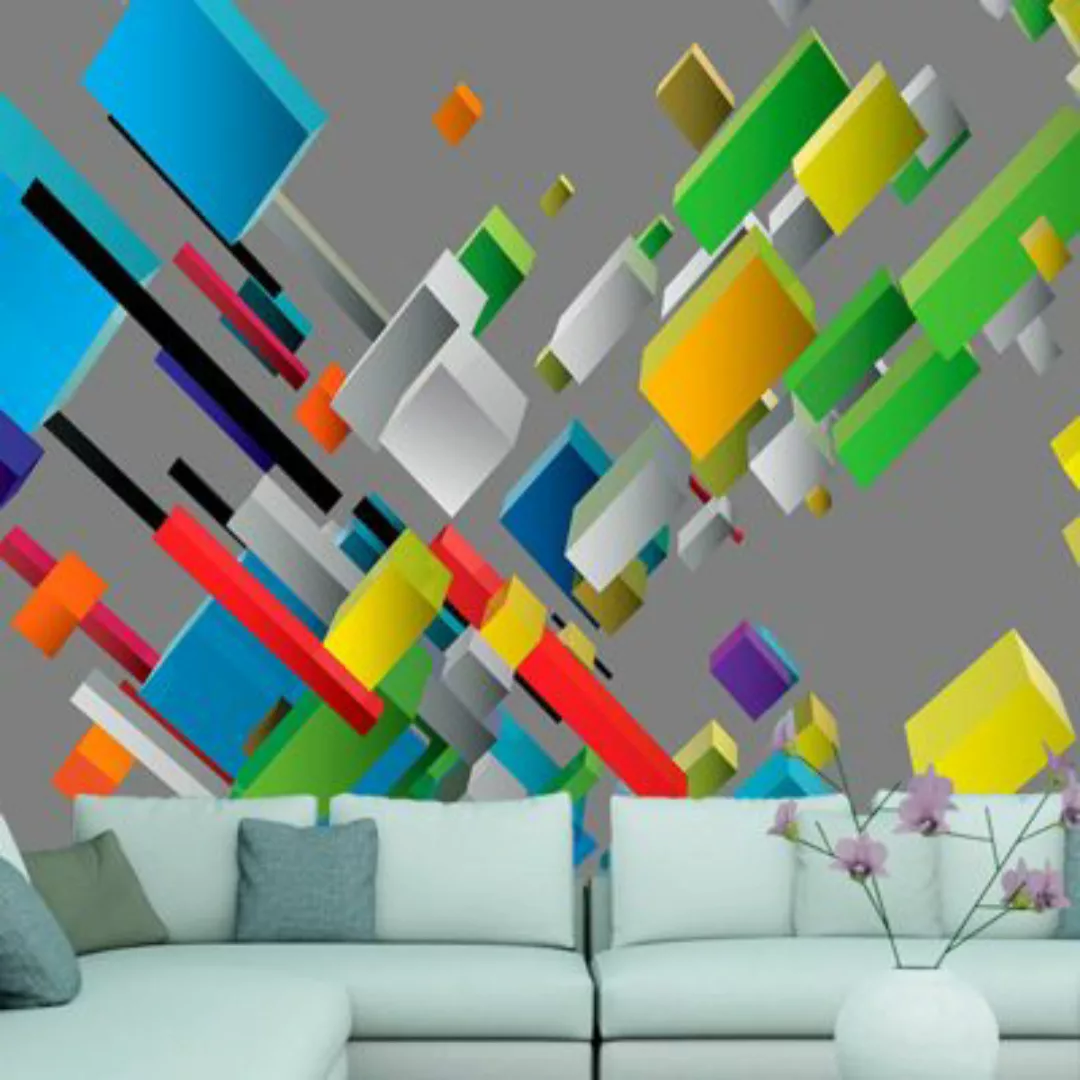artgeist Fototapete Color puzzle grau Gr. 400 x 280 günstig online kaufen
