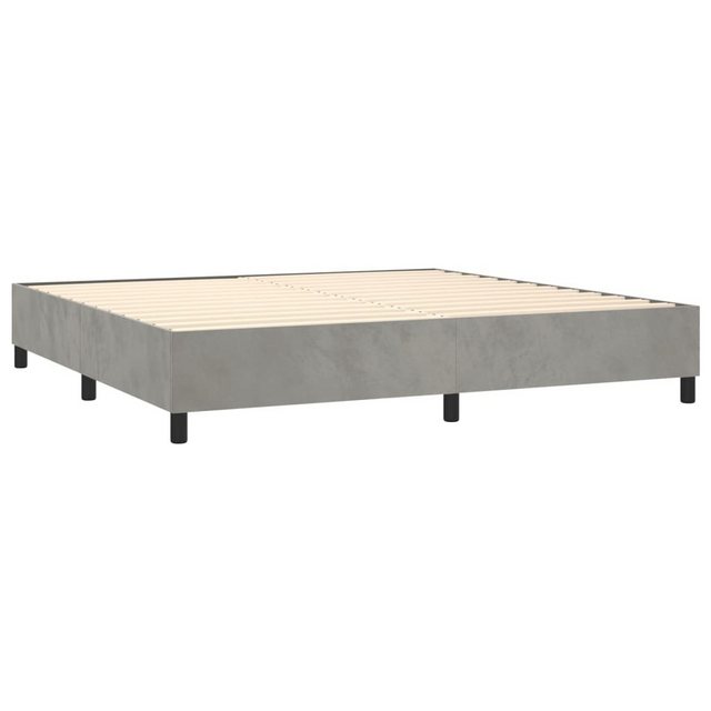 furnicato Bett Boxspringbett mit Matratze Hellgrau 200x200 cm Samt (1-tlg) günstig online kaufen