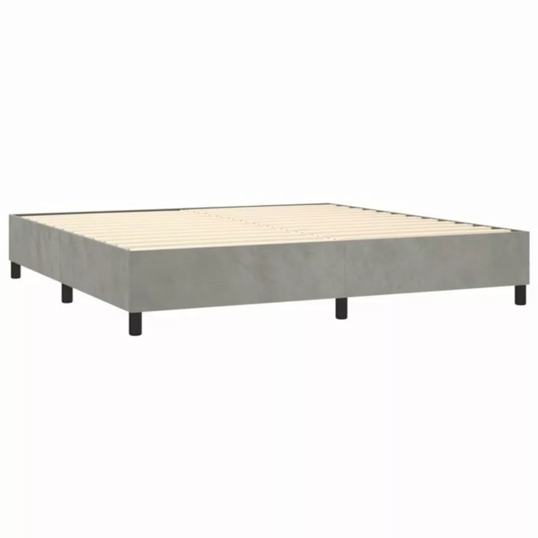 furnicato Bett Boxspringbett mit Matratze Hellgrau 200x200 cm Samt (1-tlg) günstig online kaufen