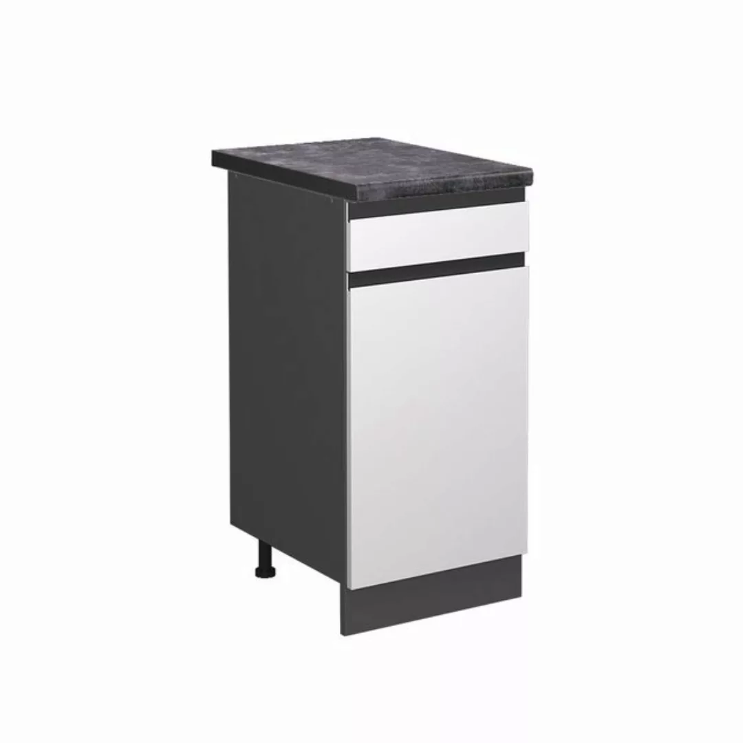 Vicco Unterschrank R-Line, Weiß/Anthrazit, 40 cm, AP Anthrazit günstig online kaufen