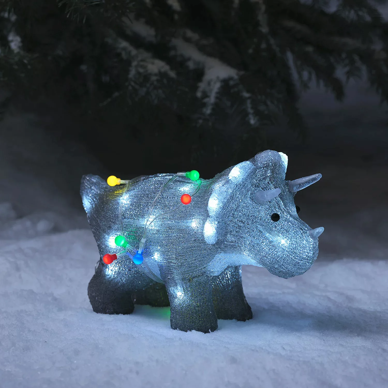 36cm LED Acryl Weihnachtsfigur Grae der Triceratops günstig online kaufen