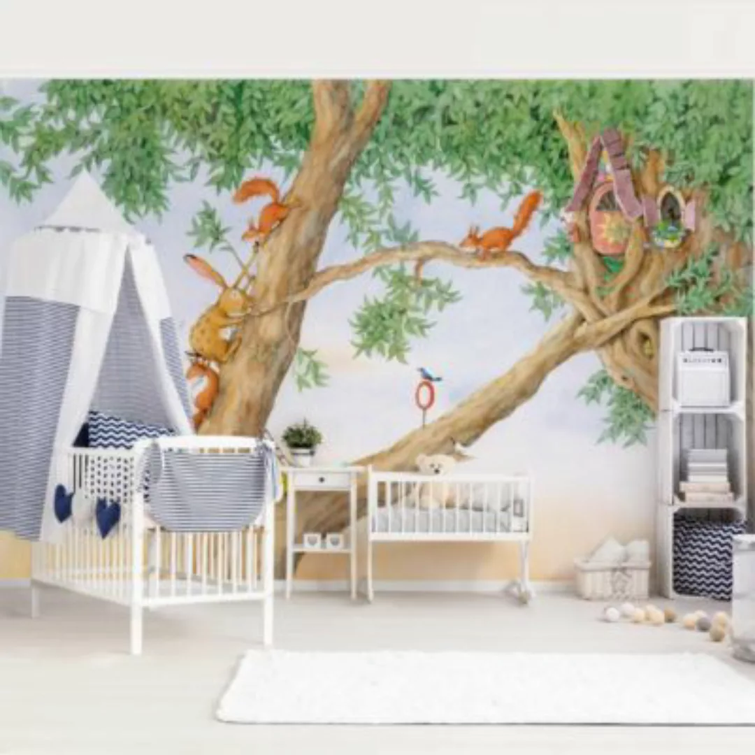 Bilderwelten Kindertapete Josi Hase - Wohnung der Eichhörnchen bunt Gr. 288 günstig online kaufen