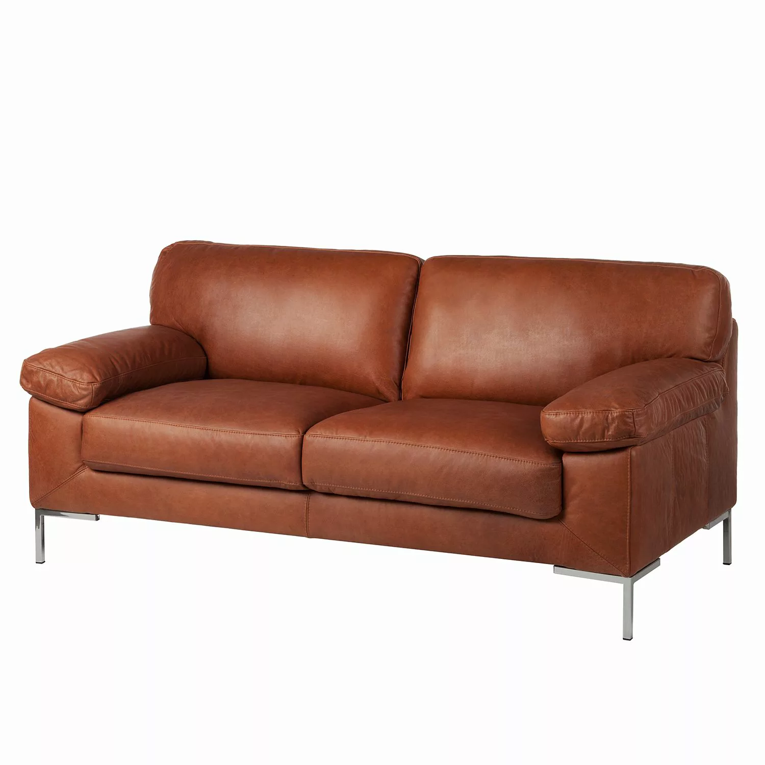 home24 ars manufacti Sofa Parlin 2,5-Sitzer Cognac Echtleder 185x82x95 cm ( günstig online kaufen