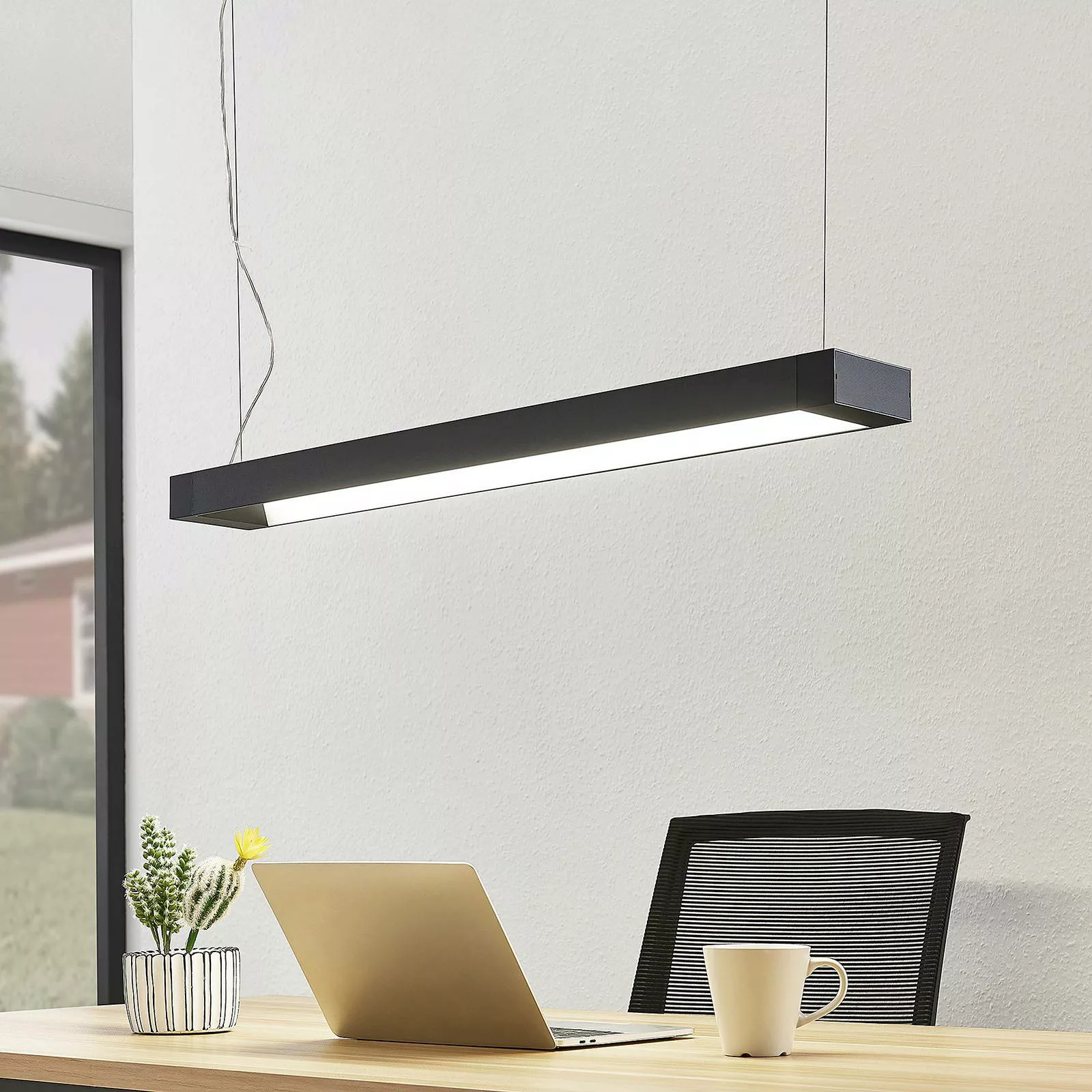 Arcchio Cuna LED-Pendellampe, schwarz, eckig 92 cm günstig online kaufen