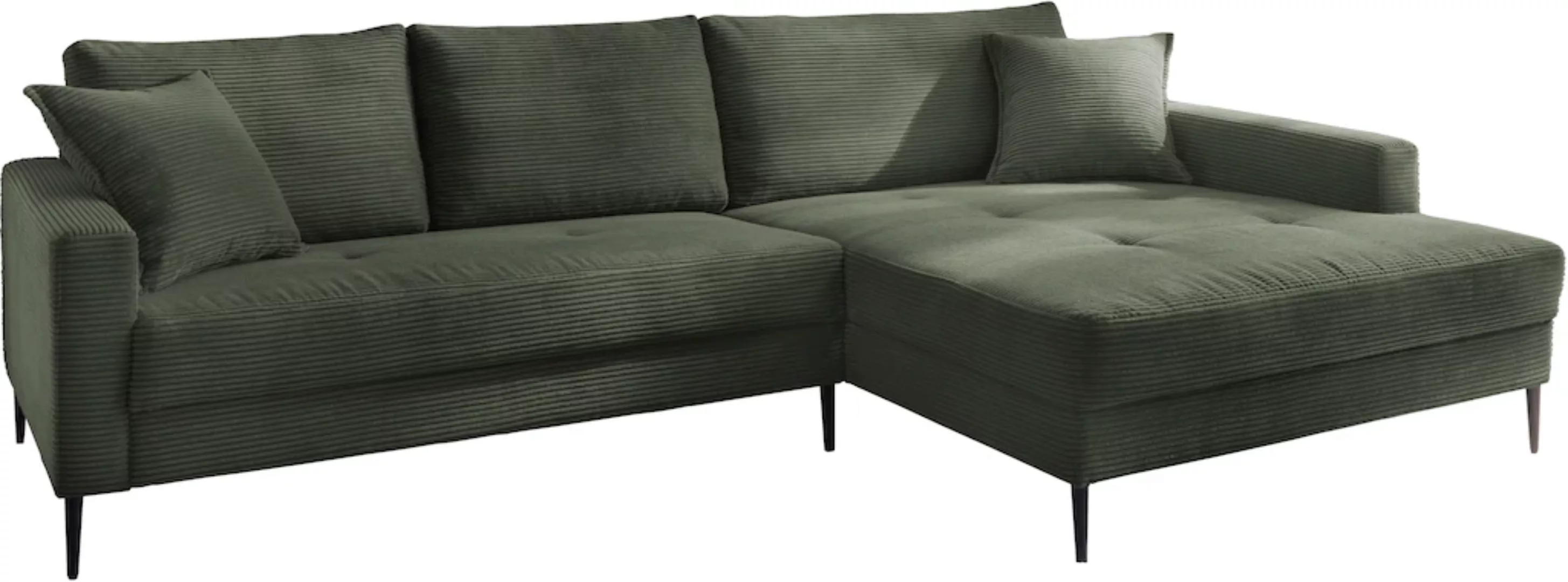 Trends by HG Ecksofa "Summer L-Form", in Cord-Stoff mit Metallfuß günstig online kaufen