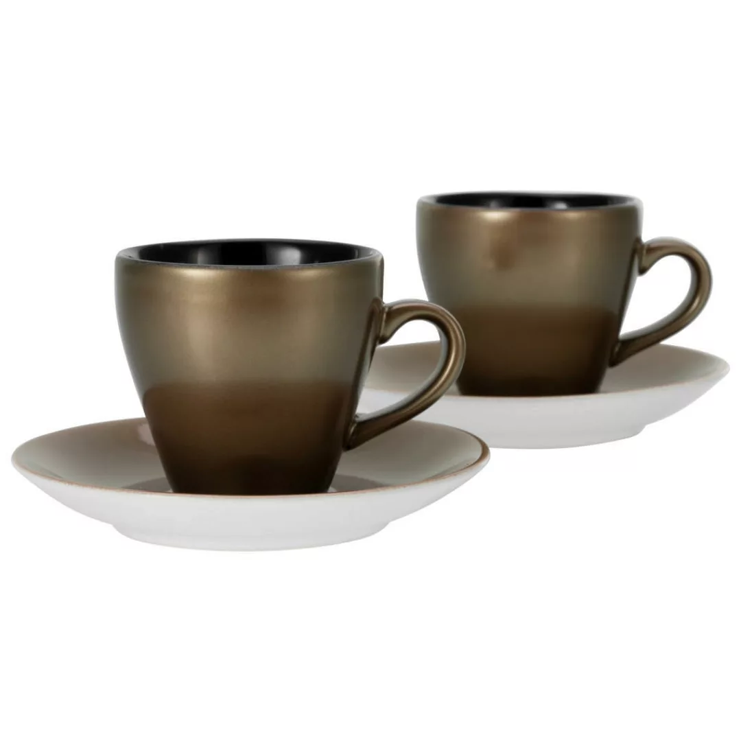 CreaTable Espressotassenset Golden Days gold Steinzeug 4 tlg. günstig online kaufen