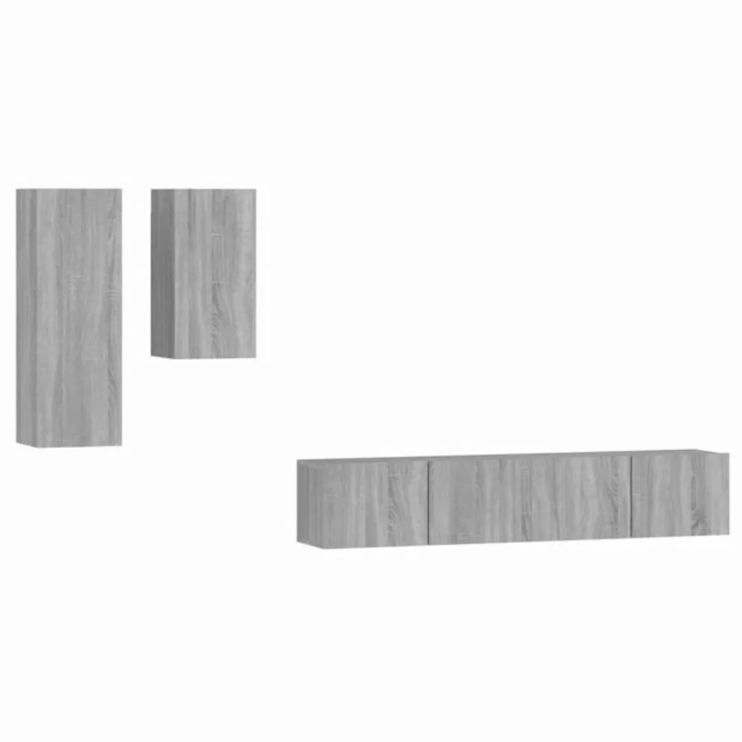 vidaXL TV-Schrank 4-tlg. TV-Schrank-Set Grau Sonoma Holzwerkstoff (4-St) günstig online kaufen