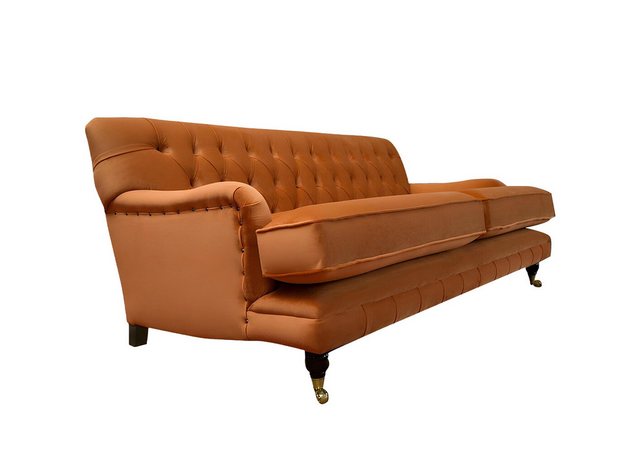 Xlmoebel Sofa Chesterfield Orange Gestaltung Sofa Polstersofas Stoff Couch, günstig online kaufen