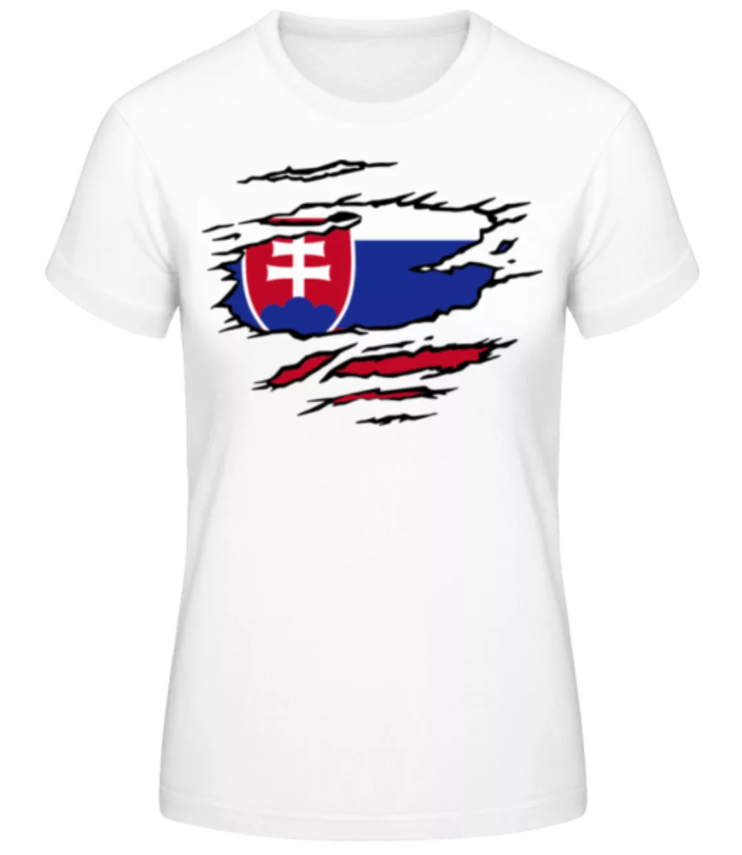 Zerrissene Flagge Slowakei · Frauen Basic T-Shirt günstig online kaufen