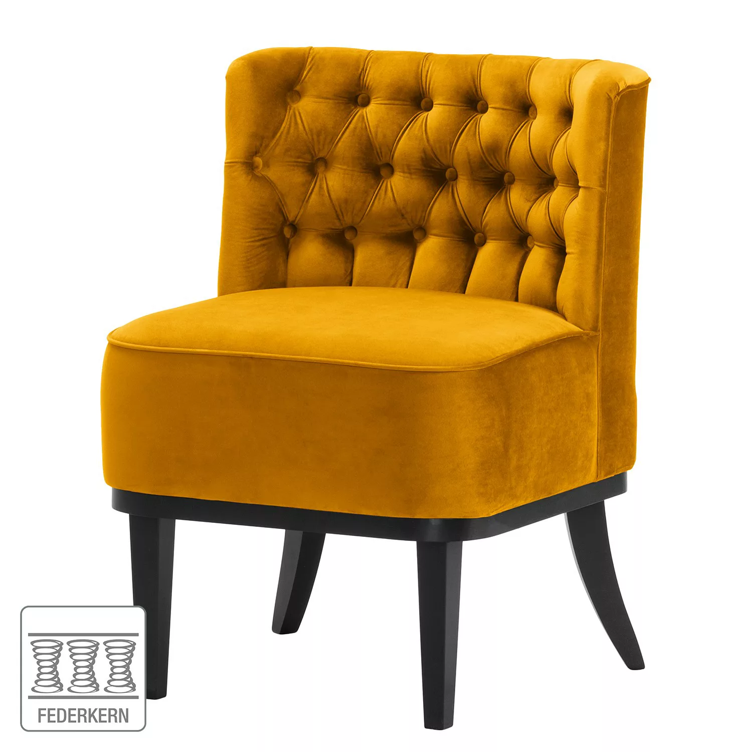 home24 Norrwood Sessel Farida I Senfgelb Samt 72x80x65 cm (BxHxT) günstig online kaufen