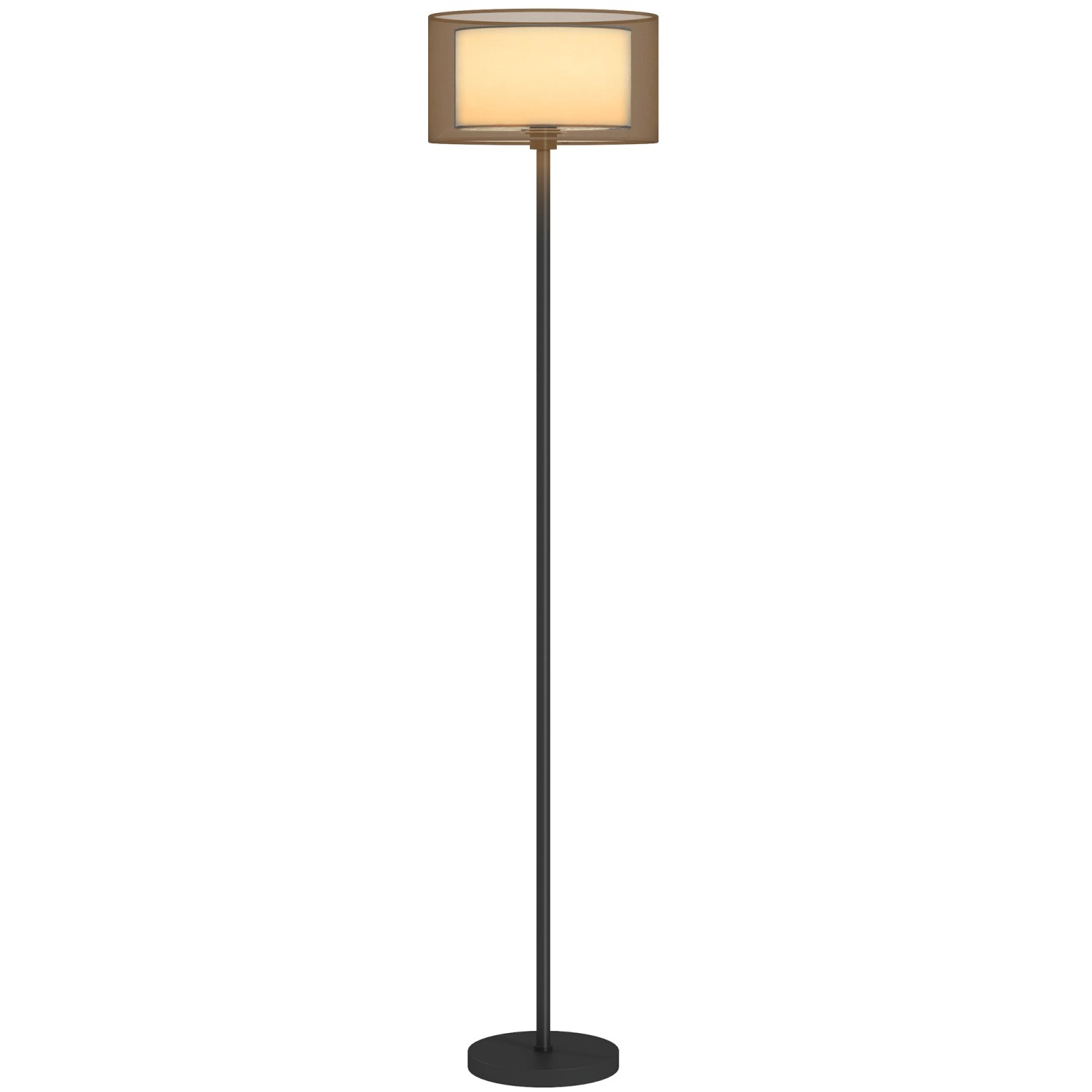 HOMCOM Stehlampe Metall Stoff 33L x 33B x 152,5H cm Schwarz Weiß günstig online kaufen