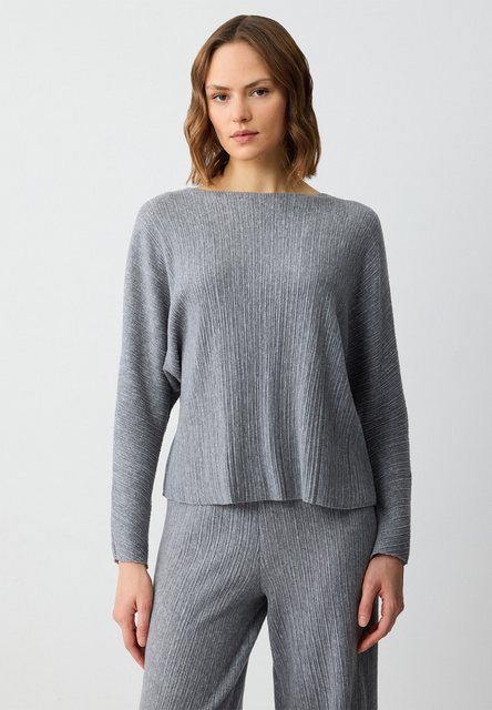 Jimmy Key Blusentop Strickbluse Mit Rundhalsausschnitt Und Fledermausärmeln günstig online kaufen