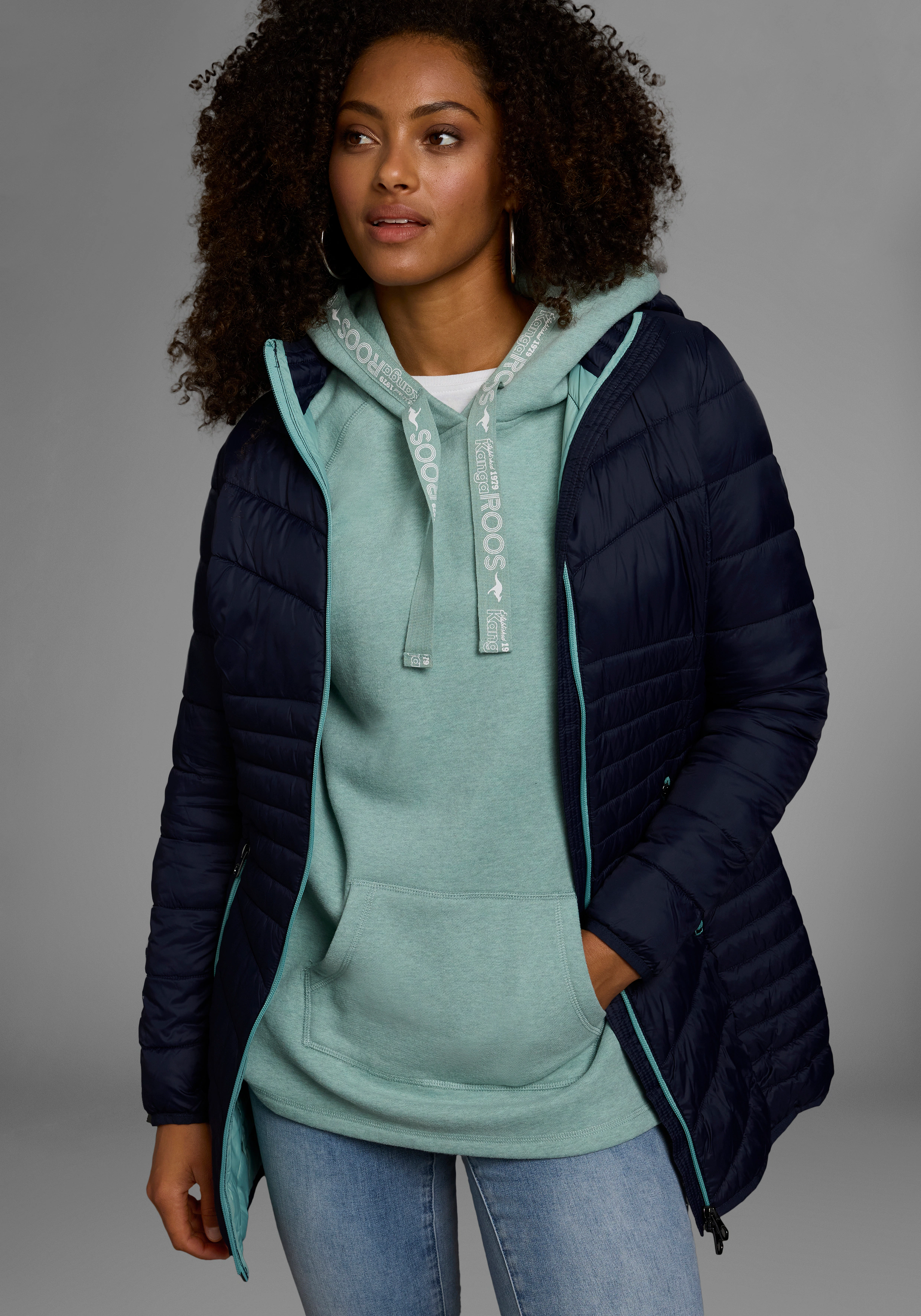KangaROOS Steppjacke, mit Kapuze, für den Übergang, aus leichtem Webmateria günstig online kaufen