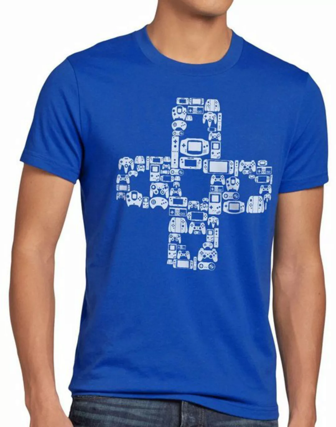 style3 Print-Shirt Herren T-Shirt Play Steuerkreuz Gamer Game Kontroller ma günstig online kaufen