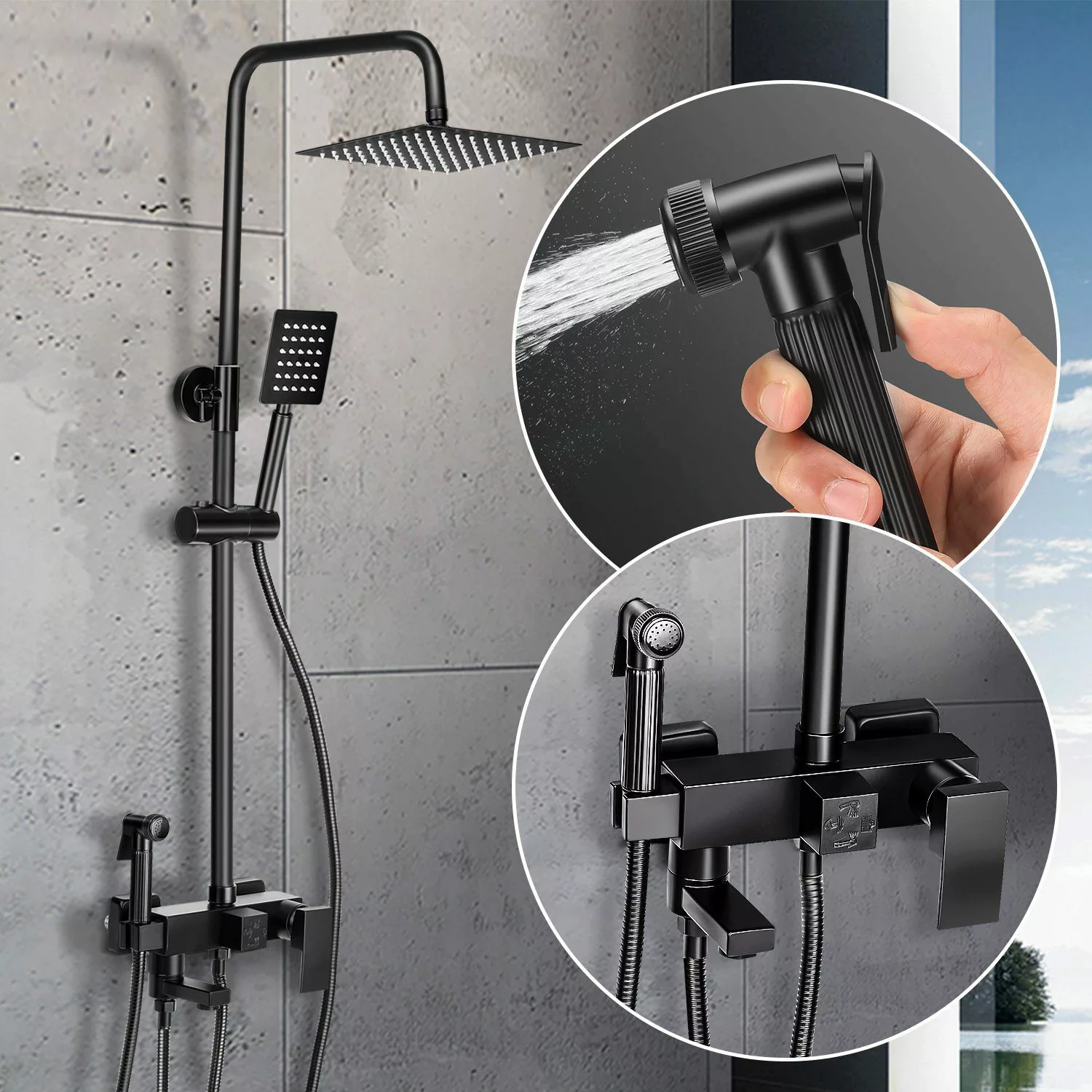 oyajia Duschsystem Edelstahl Brausegarnituren Duscharmatur, Regendusche günstig online kaufen