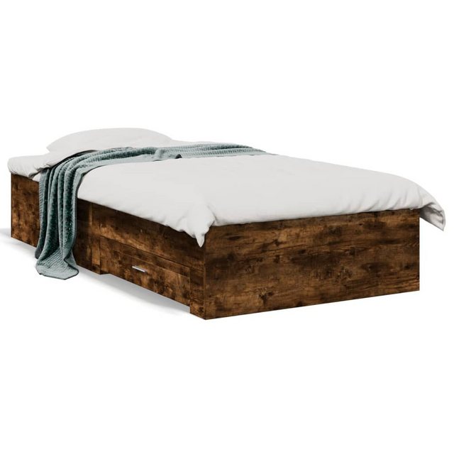 vidaXL Bett Bettgestell mit Schubladen Sonoma-Eiche 100x200cm Holzwerkstoff günstig online kaufen