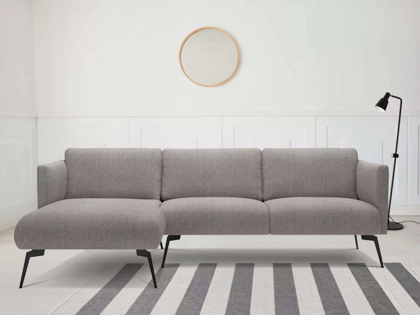 andas Ecksofa "Horna, L-Form,", mit schwarzen Metallbeinen günstig online kaufen