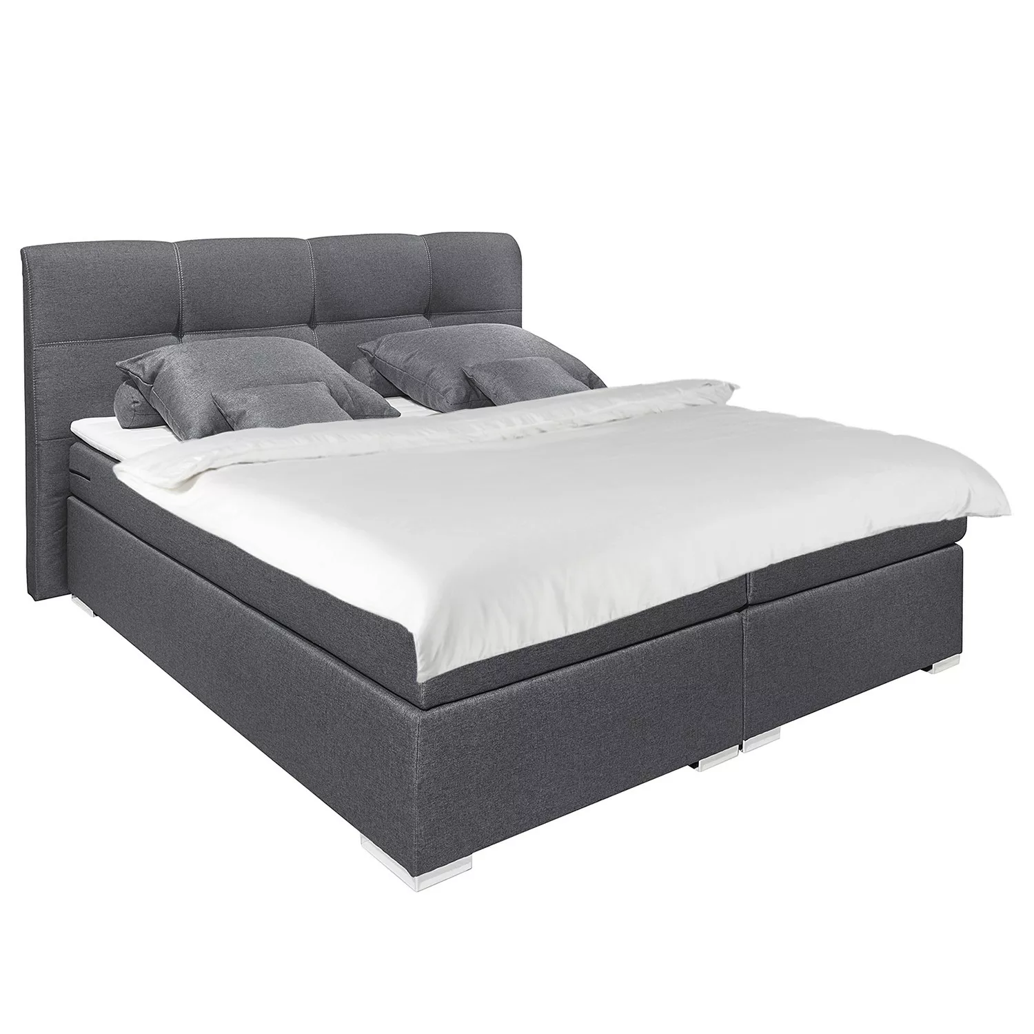 uno Boxspringbett 180x200 cm - grau - 203 cm - 114 cm - Betten > Boxspringb günstig online kaufen