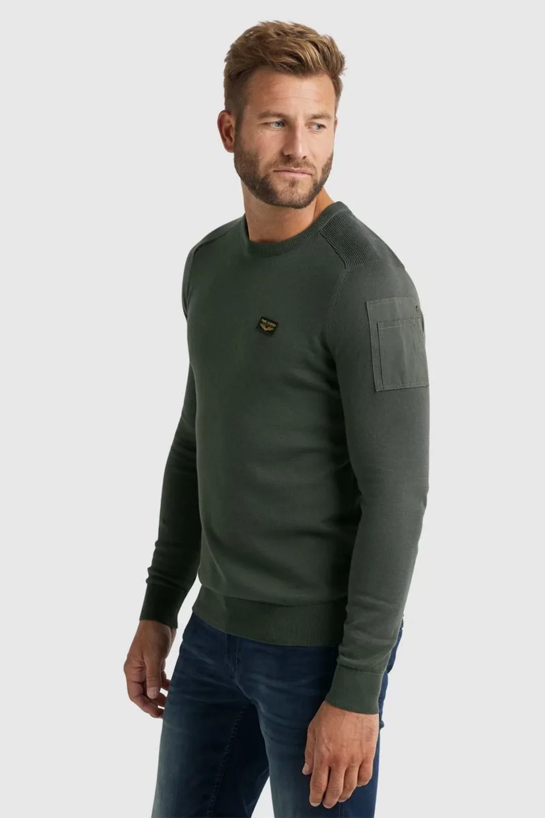 PME Legend Buckley Pullover Olivgrün - Größe L günstig online kaufen