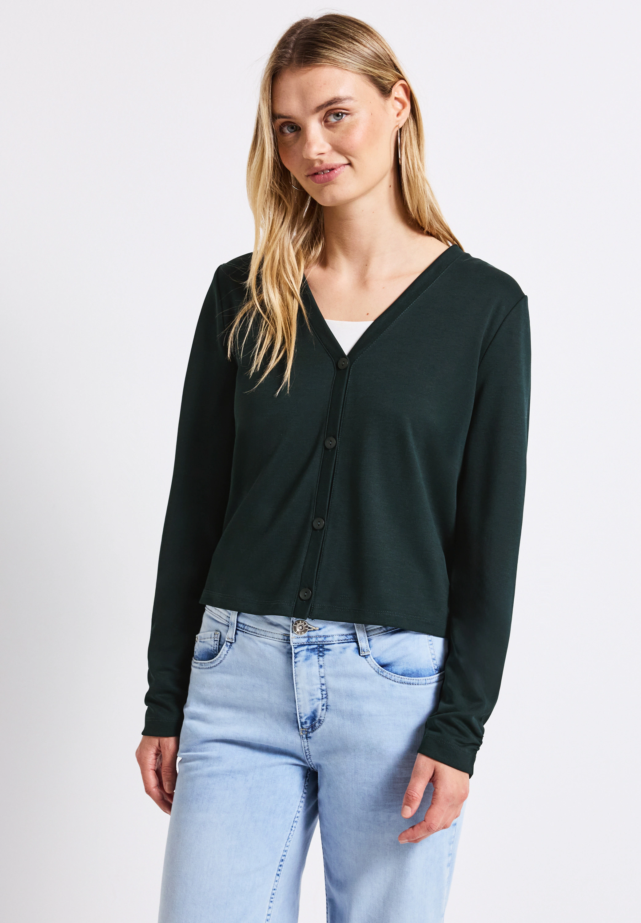 STREET ONE Strickjacke, mit V-Ausschnitt günstig online kaufen