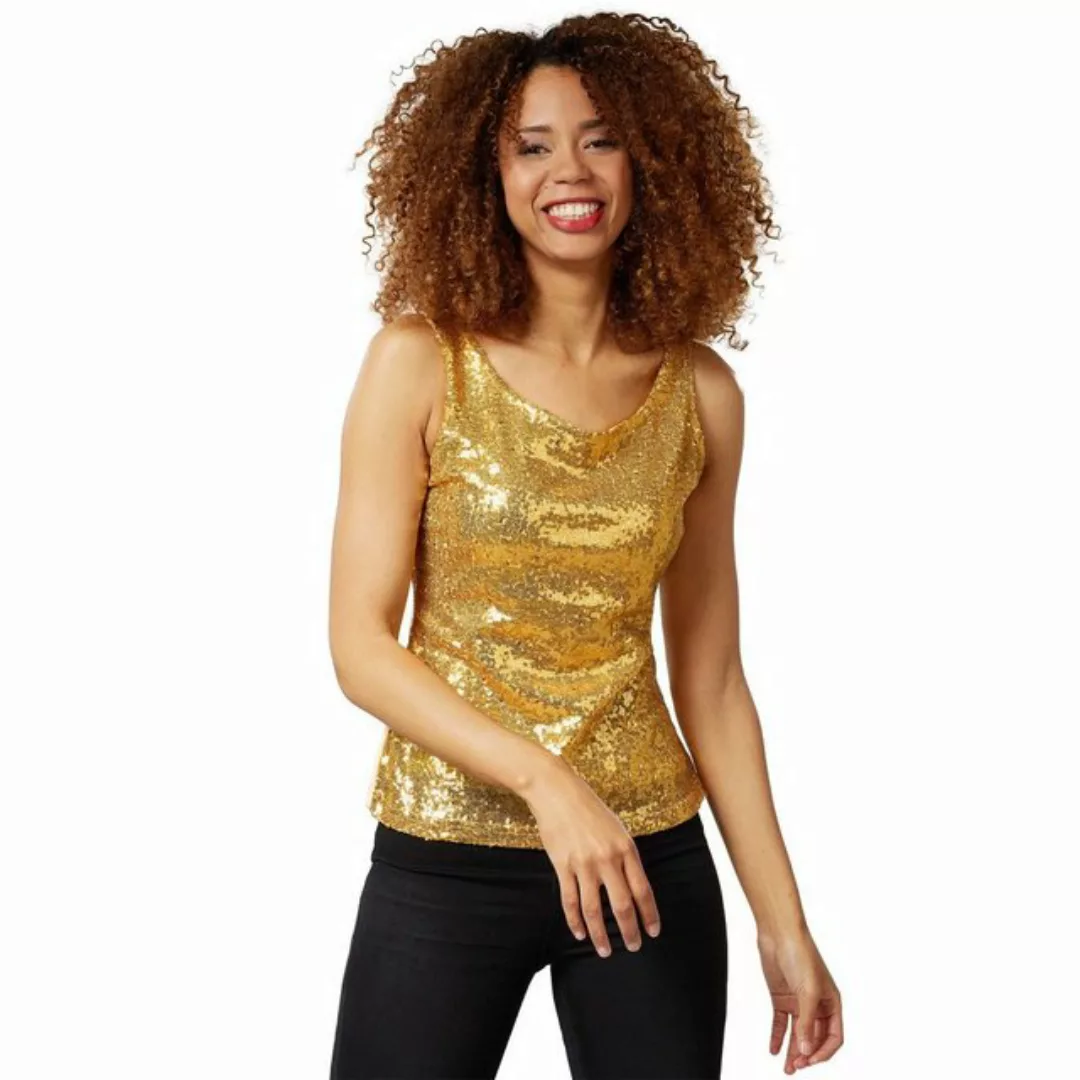 dressforfun T-Shirt Pailletten-Träger-Top Rundhals günstig online kaufen