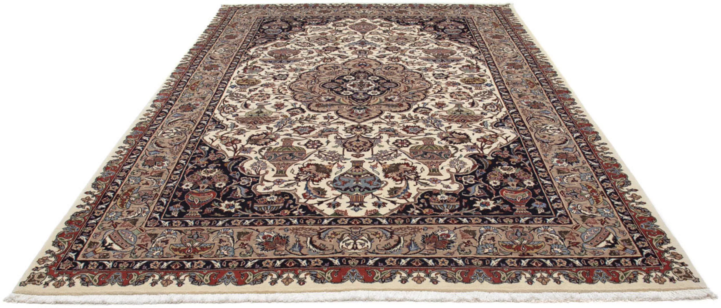 morgenland Wollteppich »Kaschmar Medaillon Beige 300 x 200 cm«, rechteckig, günstig online kaufen