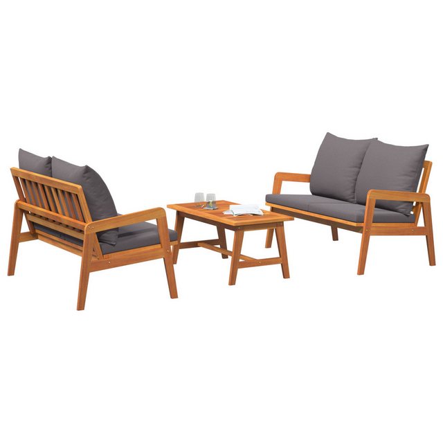 vidaXL Loungesofa Set aus 2 Anthrazit nholz, 100% Polyester, 2 Teile günstig online kaufen