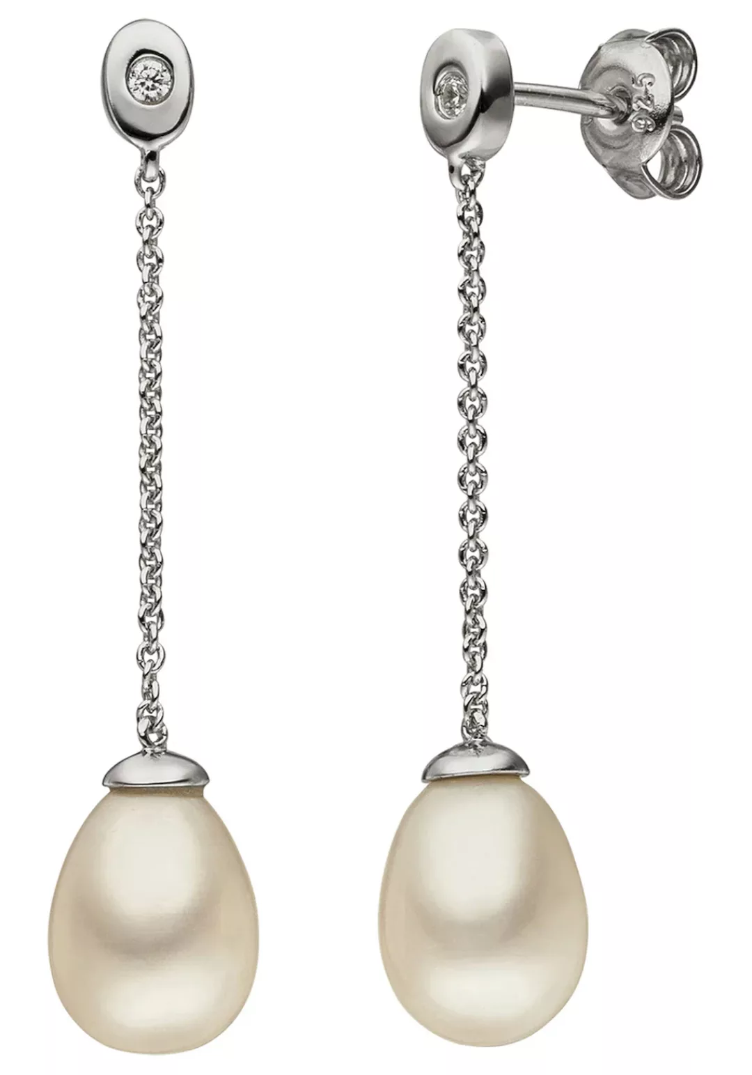 JOBO Perlenohrringe, 925 Silber mit Perlen und Zirkonia günstig online kaufen