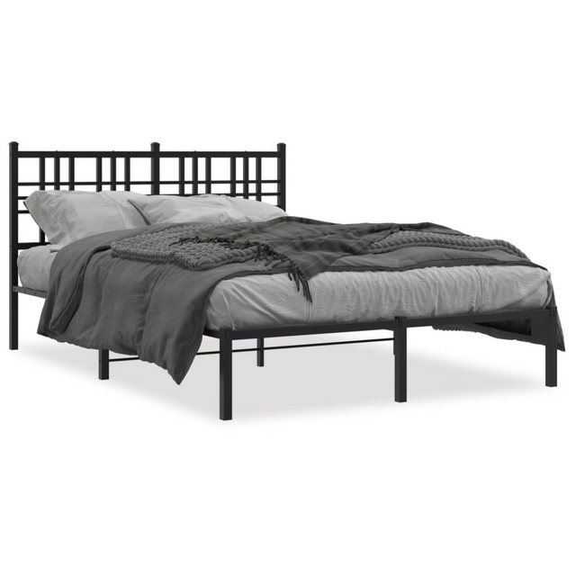 vidaXL Bett Bettgestell mit Kopfteil Metall Schwarz 120x190 cm günstig online kaufen