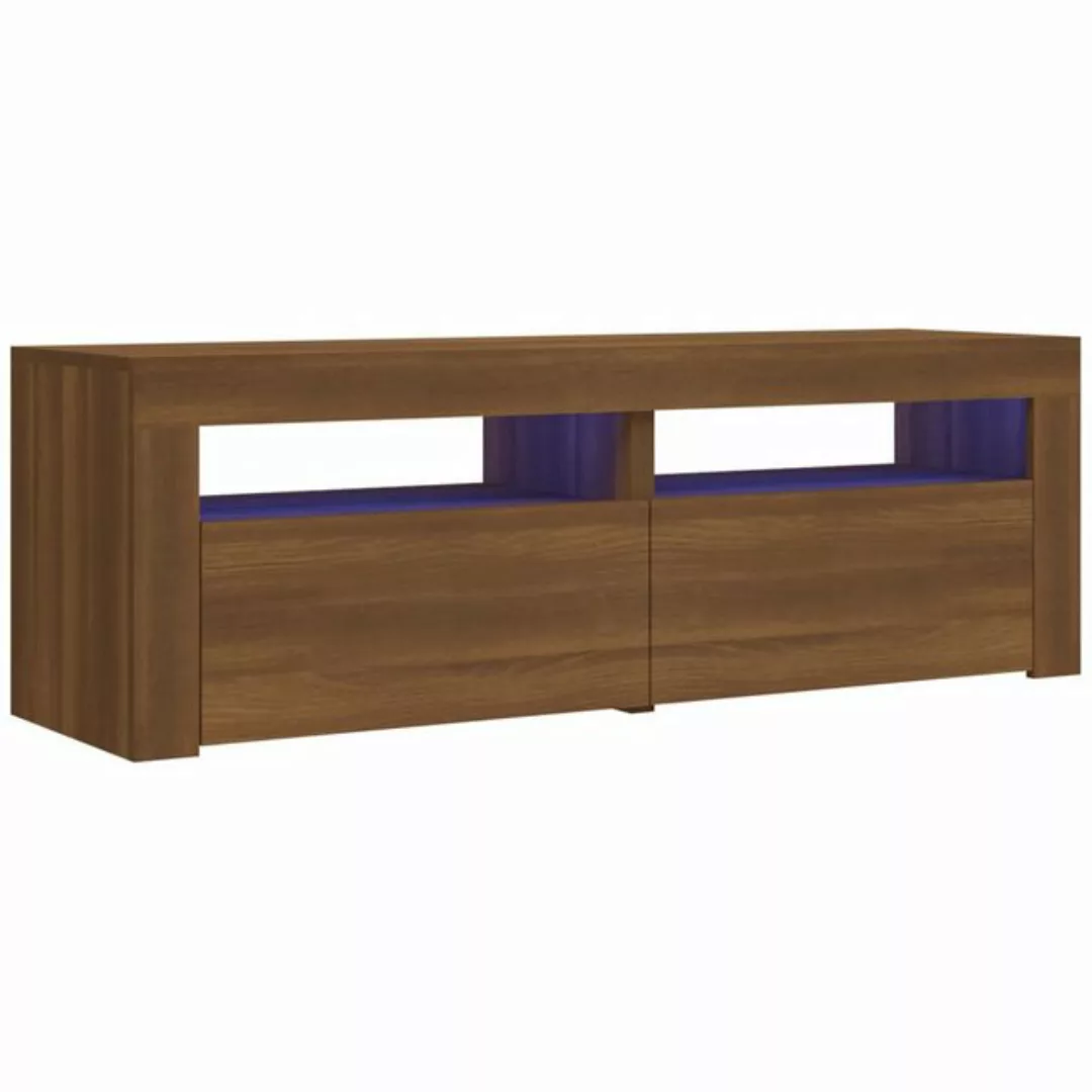 vidaXL TV-Schrank TV-Schrank mit LED-Leuchten Braun Eichen-Optik 120x35x40 günstig online kaufen