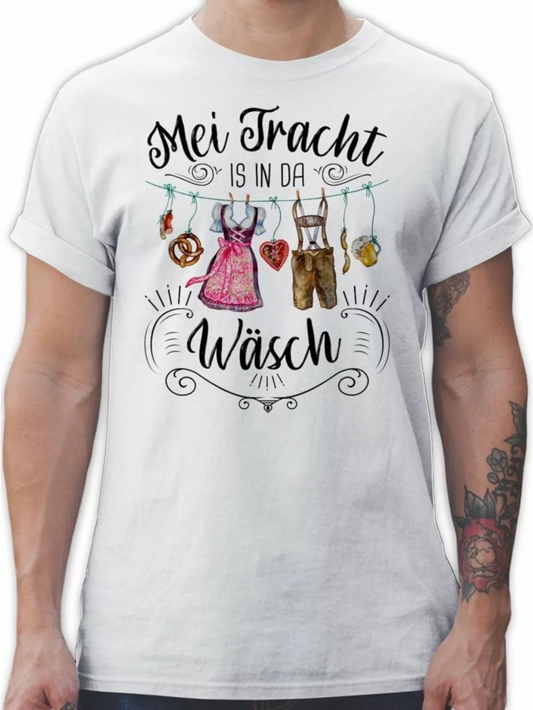 Shirtracer T-Shirt Mei Tracht is in da Wäsch Mode für Oktoberfest Herren günstig online kaufen