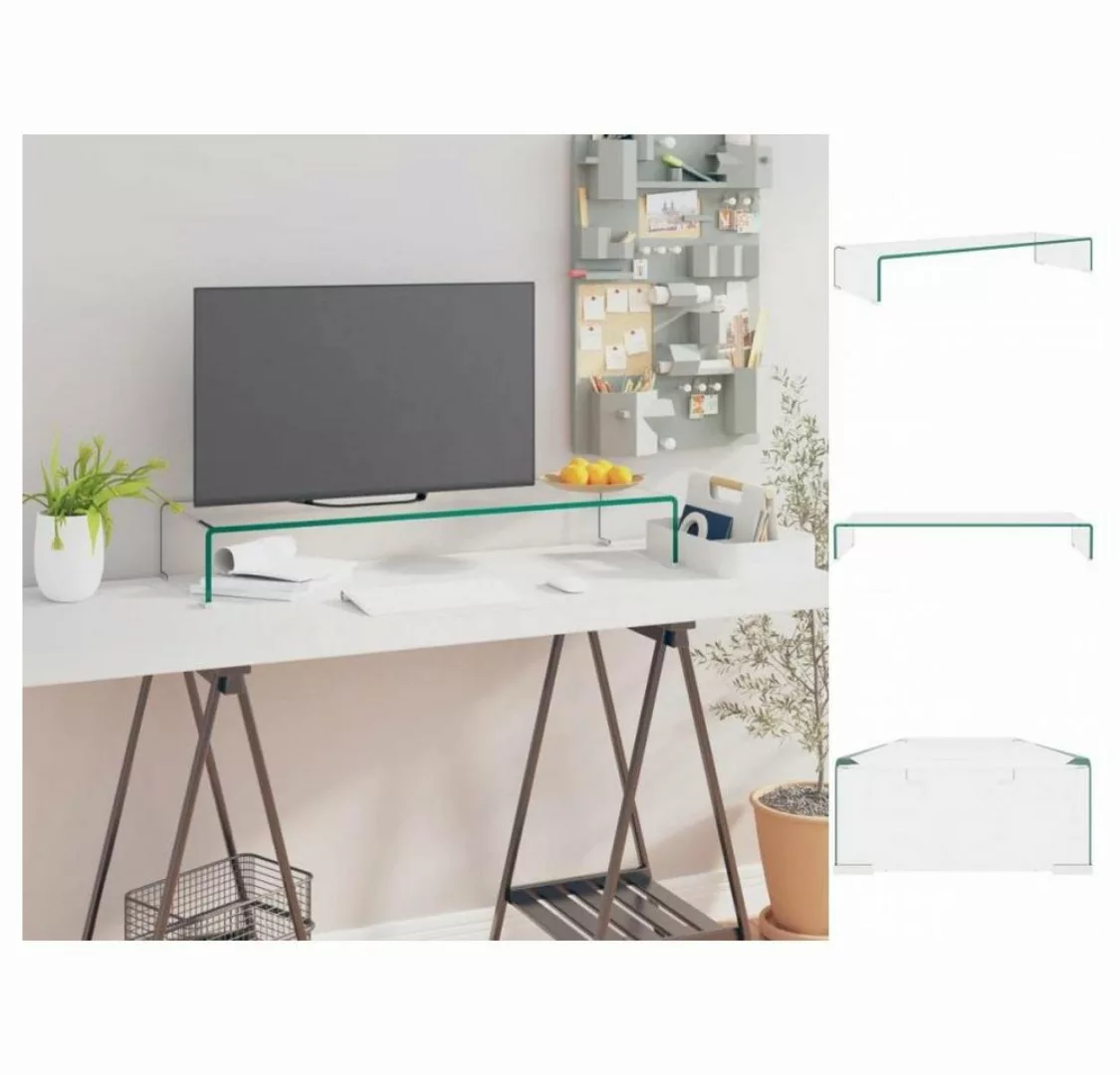 vidaXL TV-Schrank TV-Tisch Bildschirmerhöhung Glas Transparent 90x30x13 cm günstig online kaufen