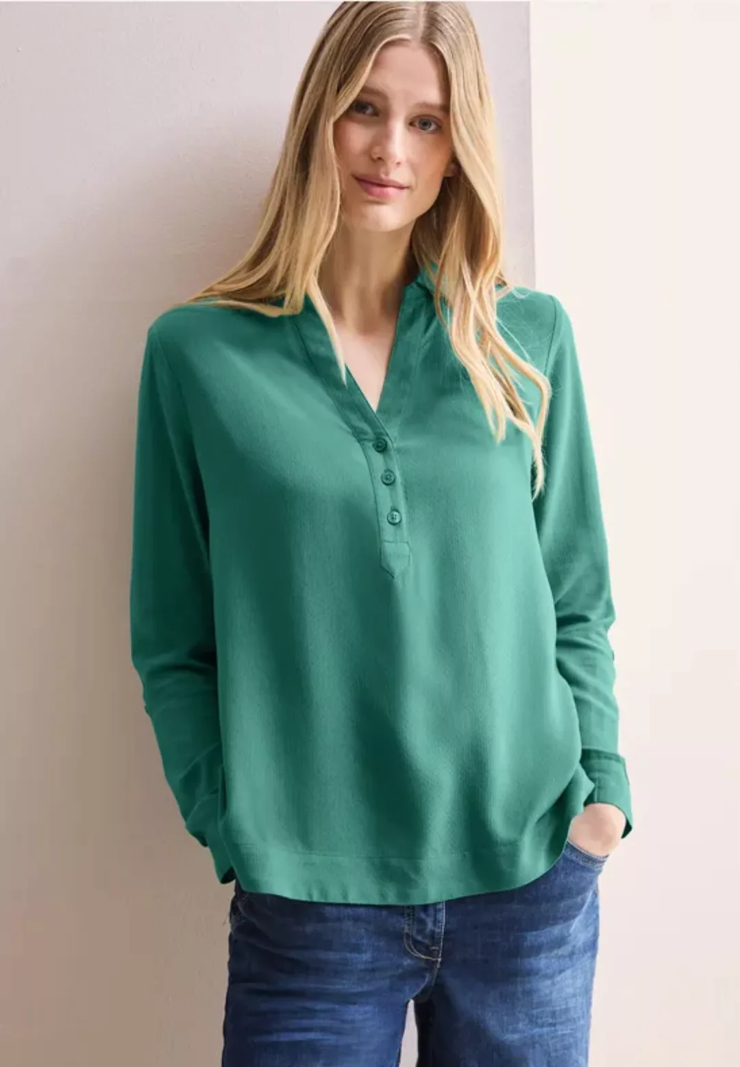 Bluse in Unifarbe günstig online kaufen