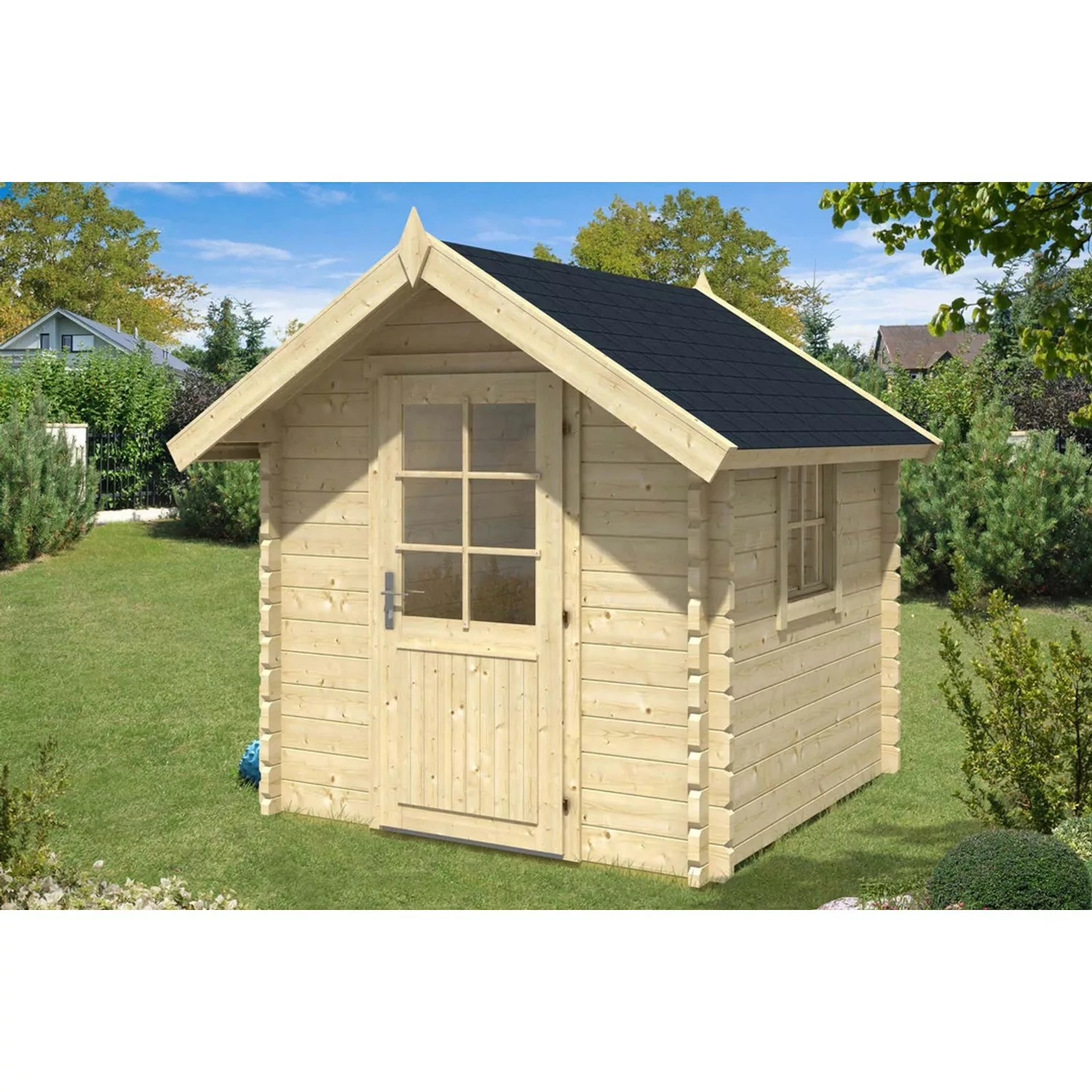 Alpholz Gartenhaus Enrico-4 Satteldach 236 cm x 276 cm Natur günstig online kaufen