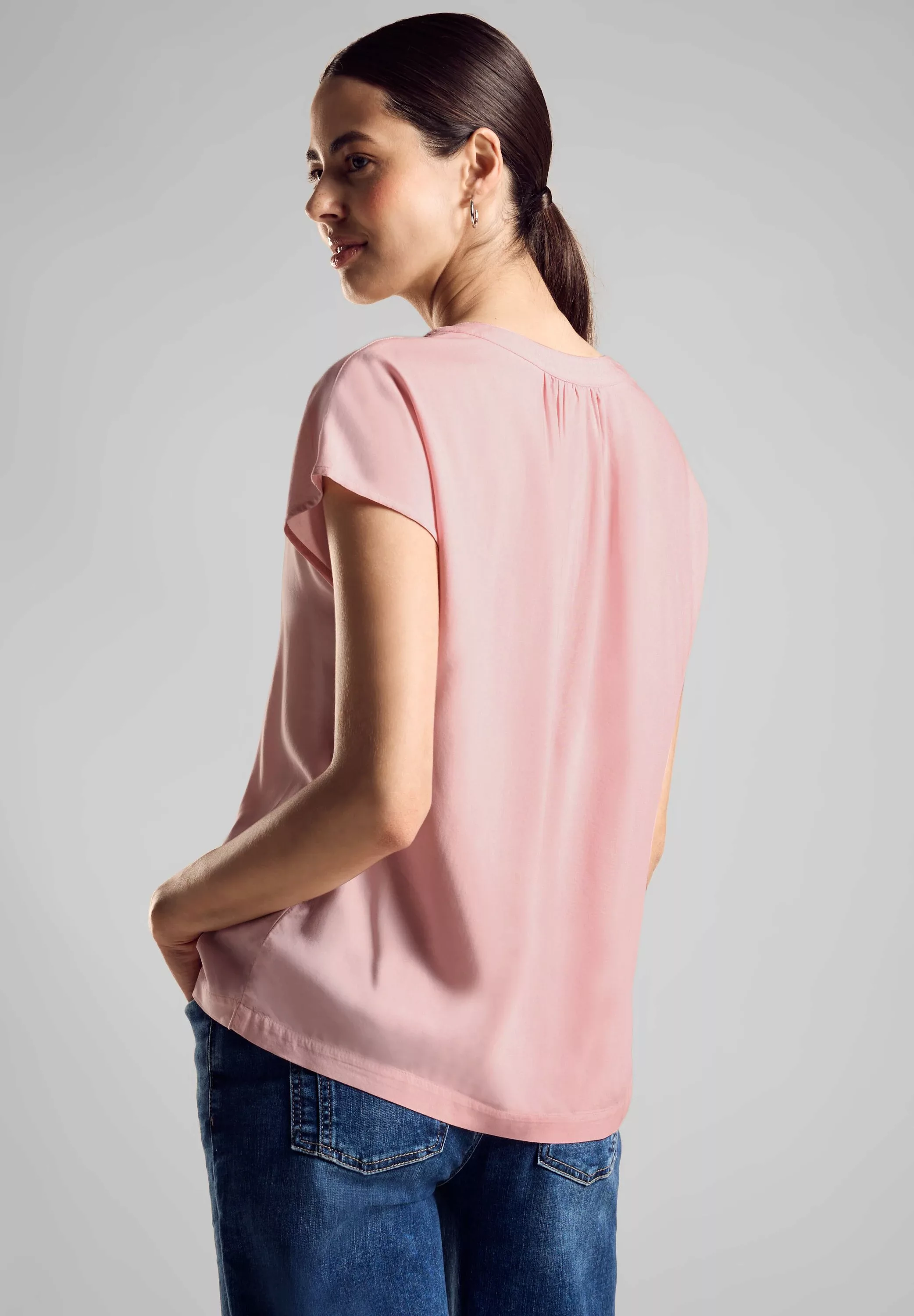 STREET ONE Kurzarmbluse, Blusenshirt aus reiner Viskose günstig online kaufen