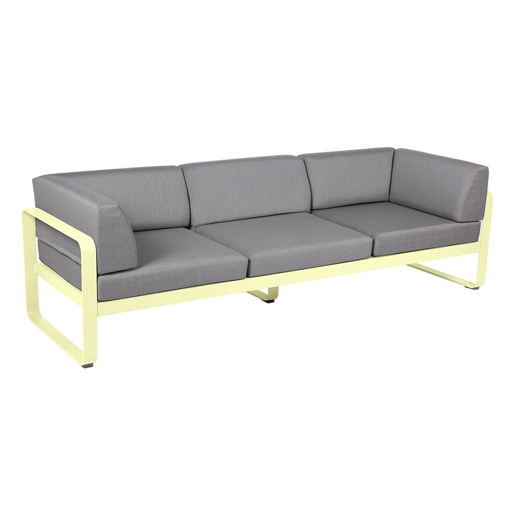 Bellevie 3-Sitzer Club Sofa Outdoor A6 Zitronensorbet 79 Flanellgrau günstig online kaufen