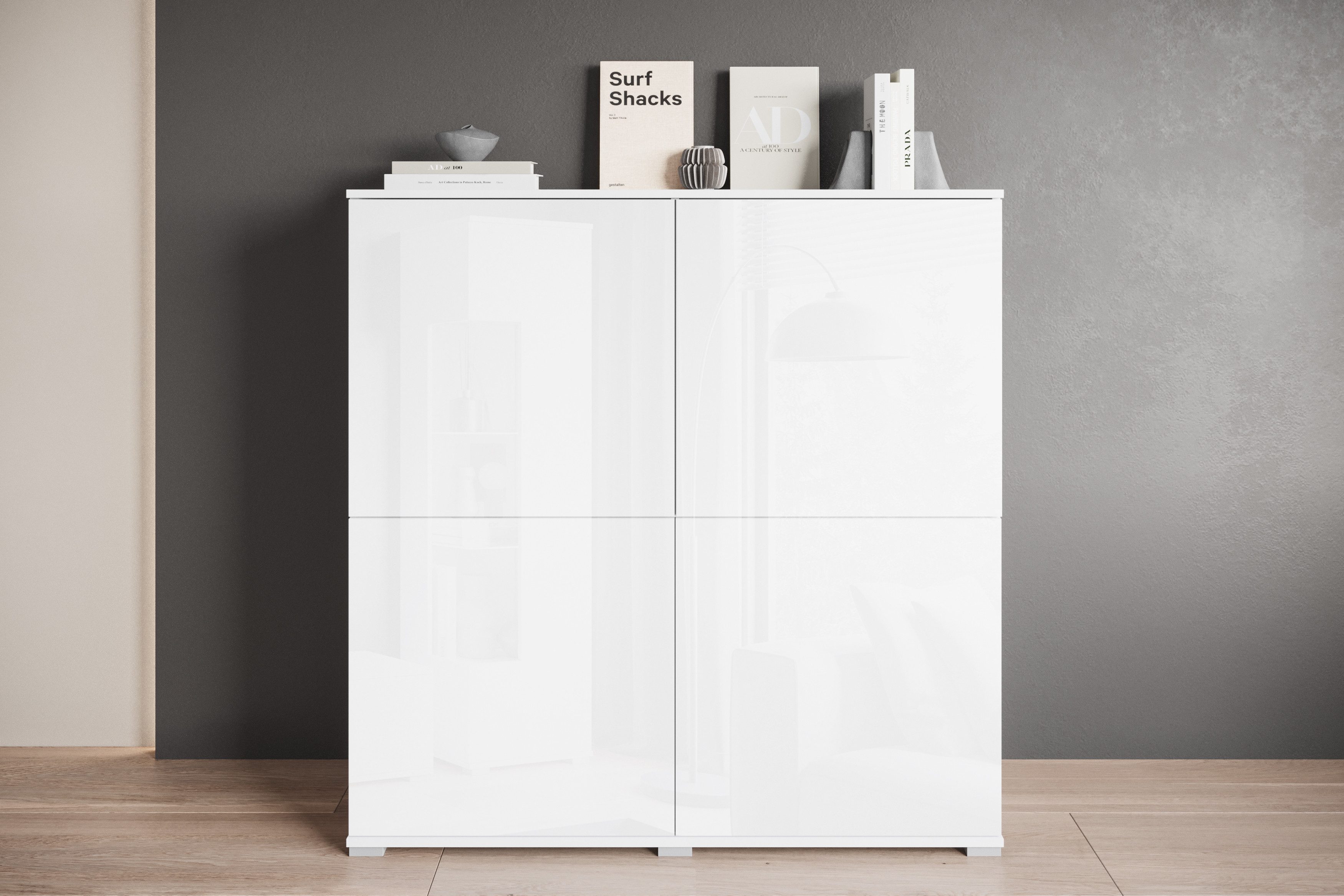 INOSIGN Highboard "Kenia, moderne grifflose Hochkommode mit 4 Türen, Breite günstig online kaufen