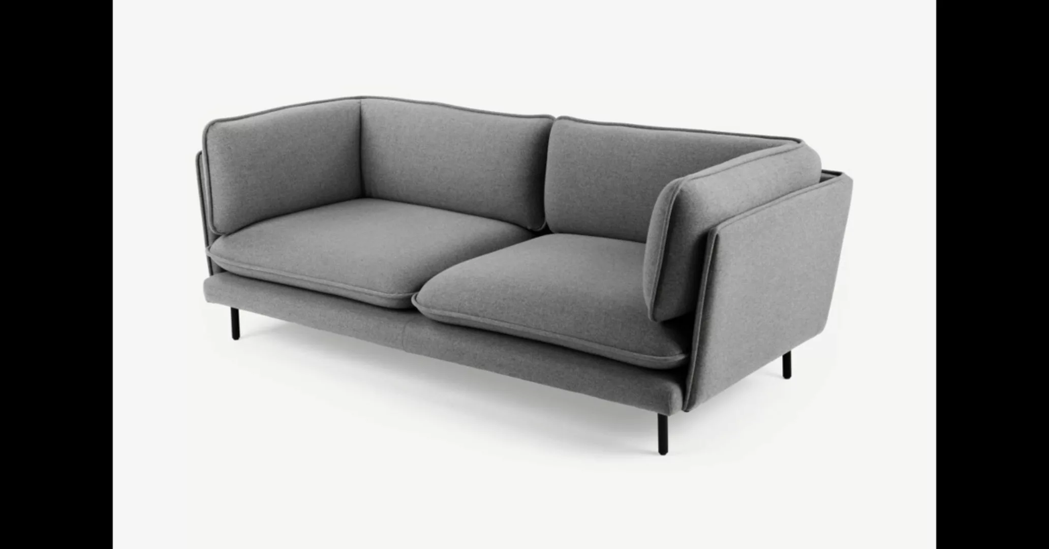 Wes 3-Sitzer Sofa, Grau - MADE.com günstig online kaufen