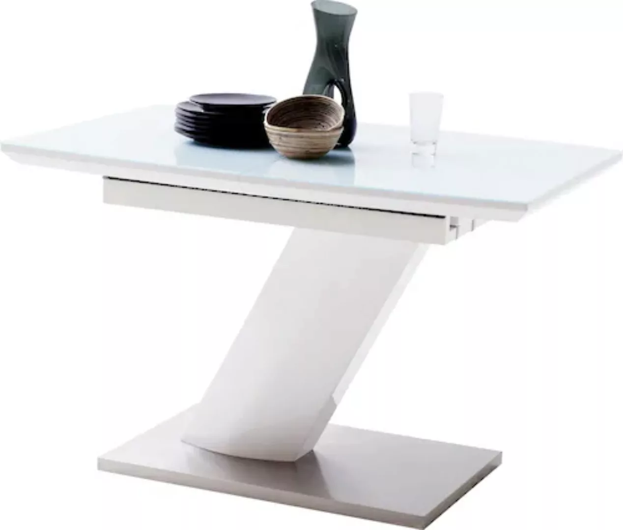 MCA furniture Esstisch "Galina", Bootsform in weiß mit Synchronauszug vormo günstig online kaufen