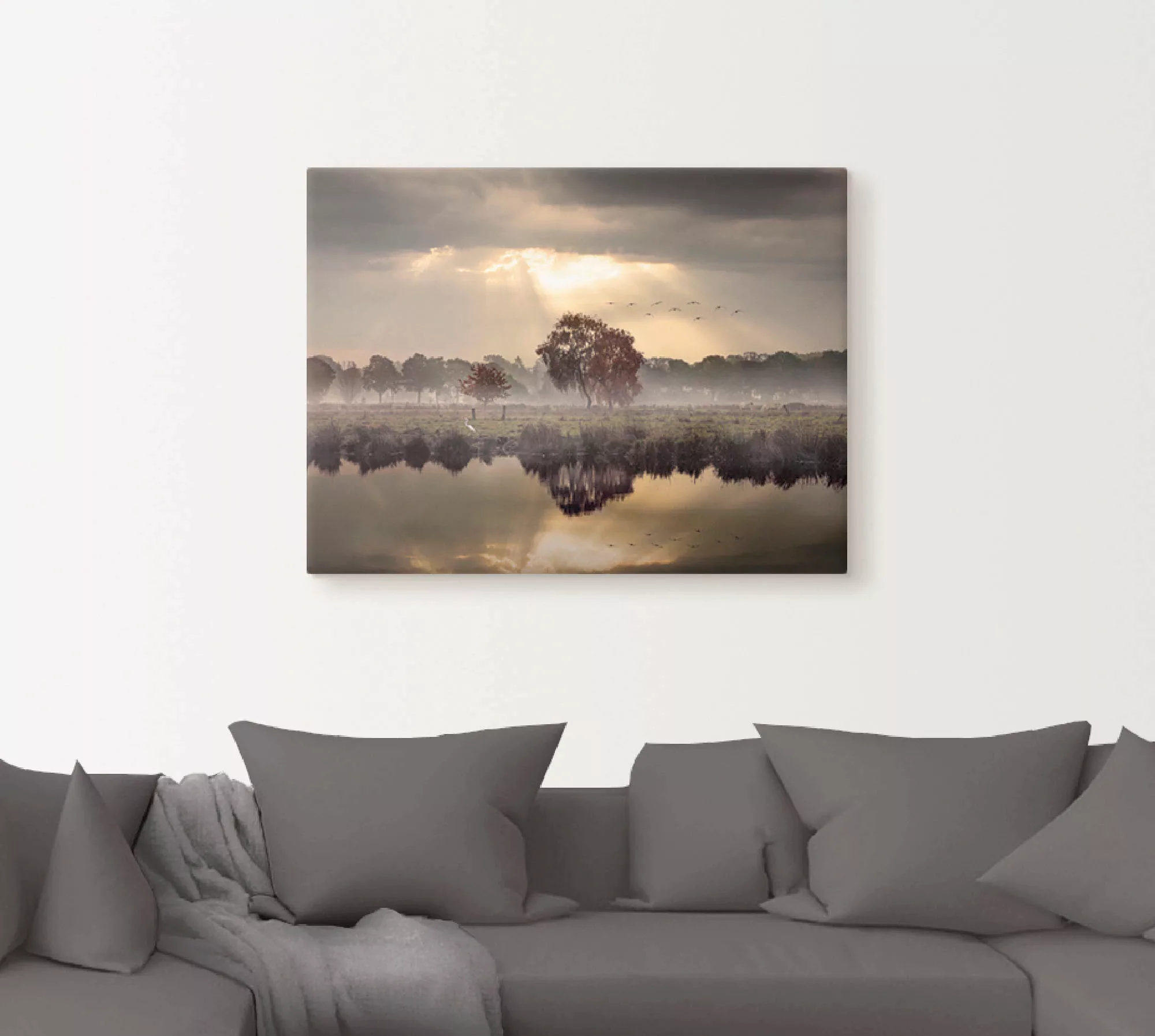 Artland Leinwandbild "Der Herbst in seiner stillen Einsamkeit", Gewässer, ( günstig online kaufen
