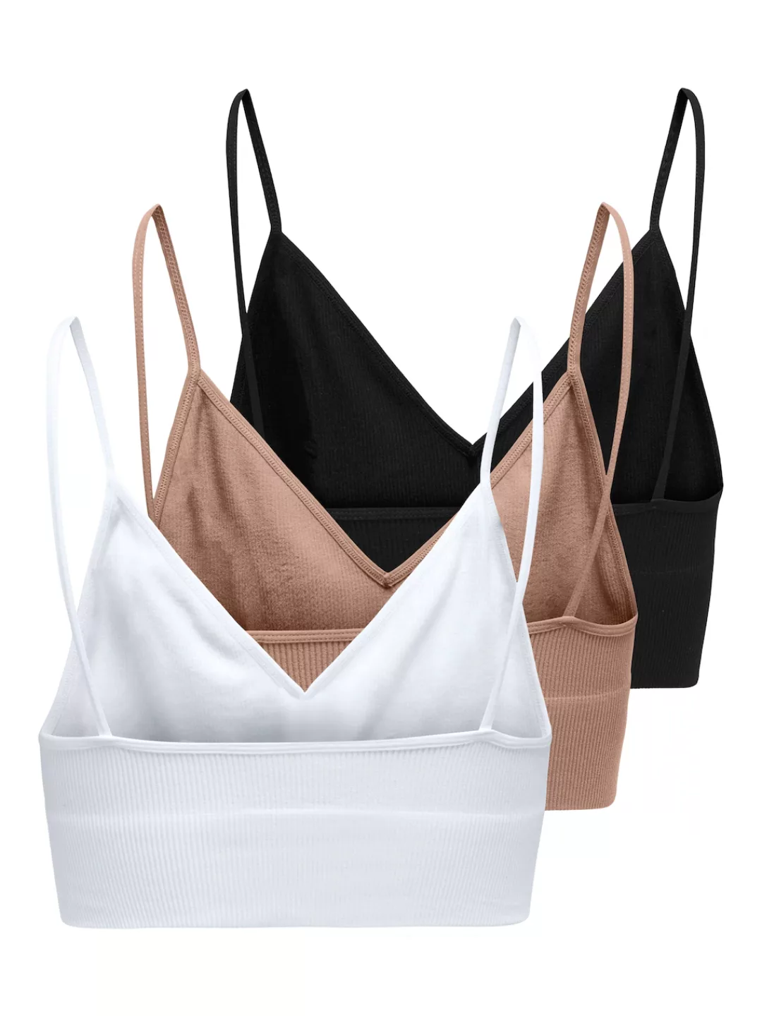 ONLY Bustier "ONLVICKY RIB S-L V-NECK 3-PACK TOP NOOS" günstig online kaufen