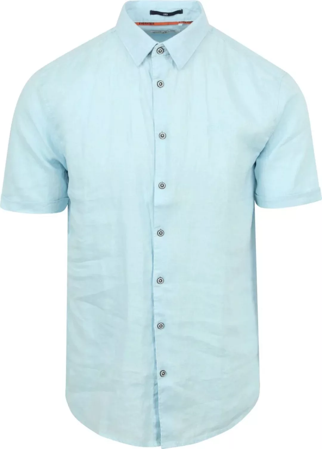 No Excess Short Sleeve Hemd Leinen Hellblau - Größe L günstig online kaufen