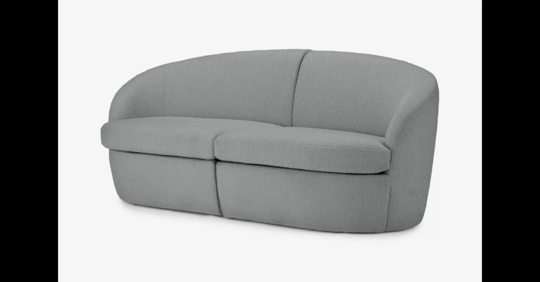 Reisa 2-Sitzer Sofa, Boucle in Stahlgrau - MADE.com günstig online kaufen