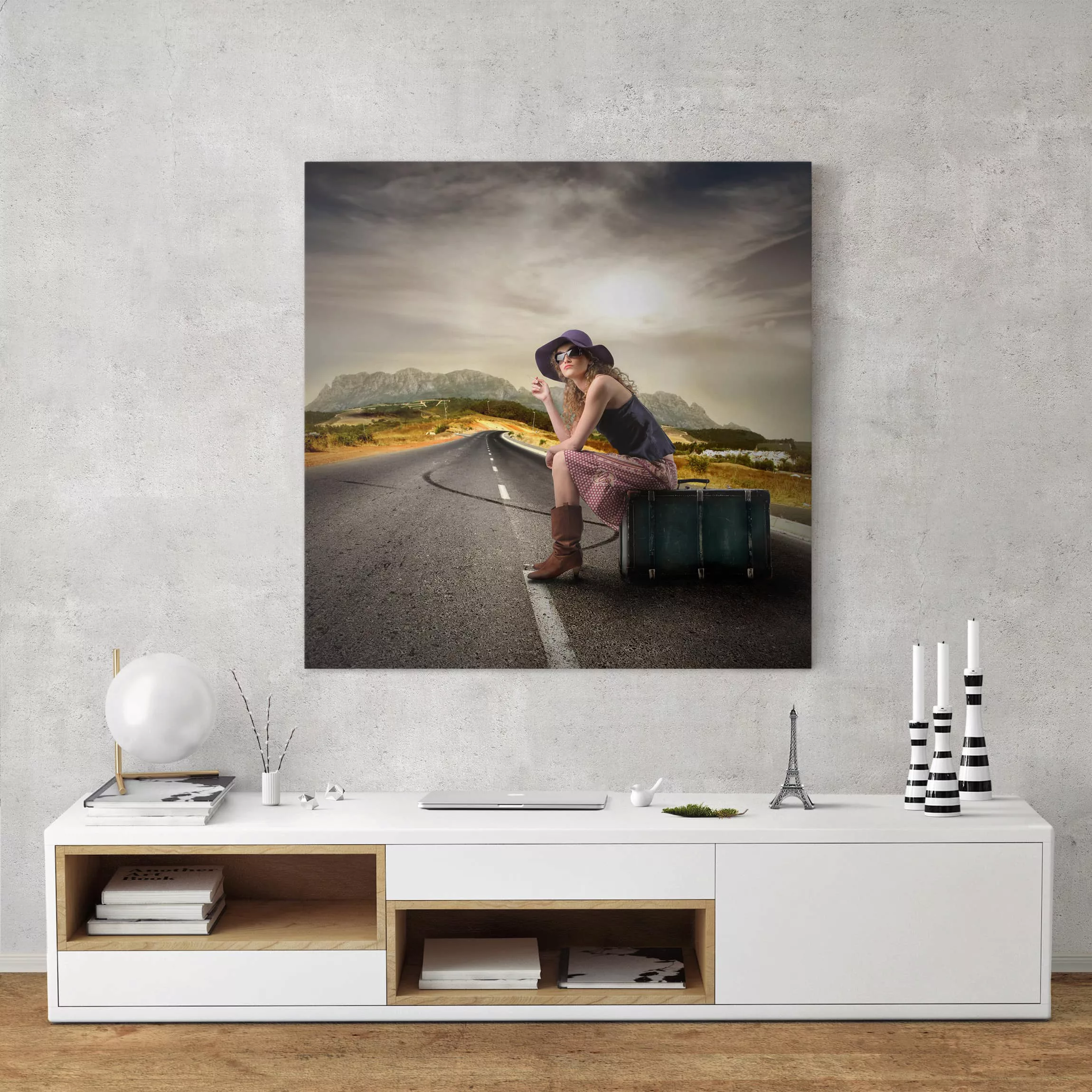 Leinwandbild Portrait - Quadrat On the Road günstig online kaufen