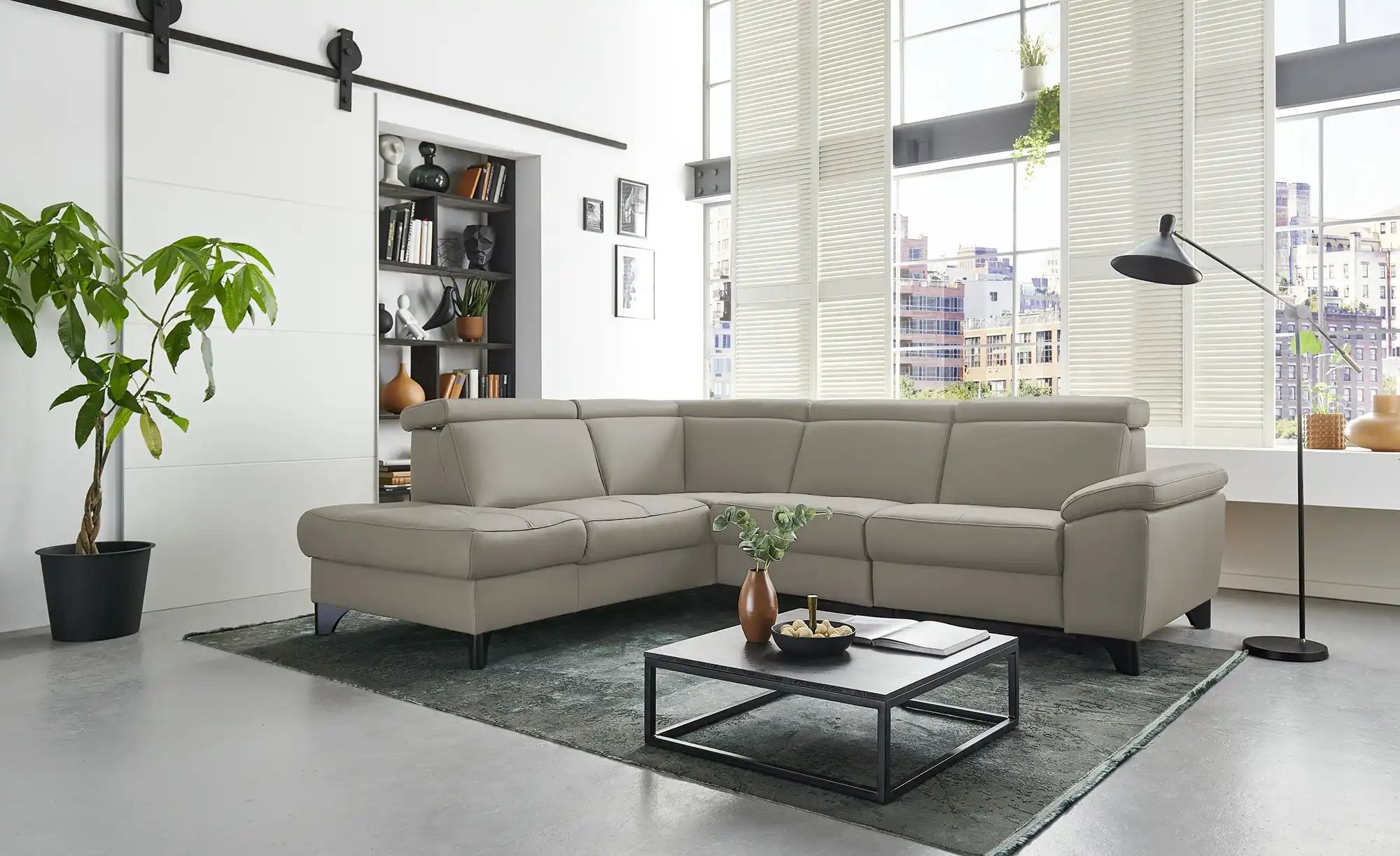 meinSofa Ecksofa Echtleder Linda ¦ grau ¦ Maße (cm): B: 261 H: 98 T: 209.0 günstig online kaufen